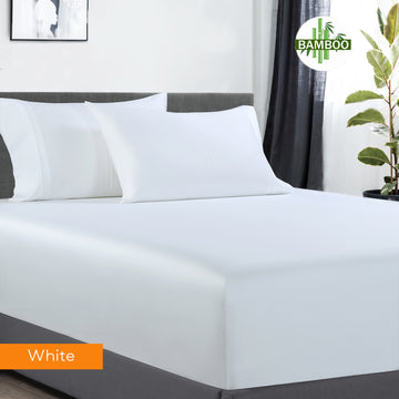 Bamboo Cotton - Fitted Sheet with 2 Pillowcases (3 colours)