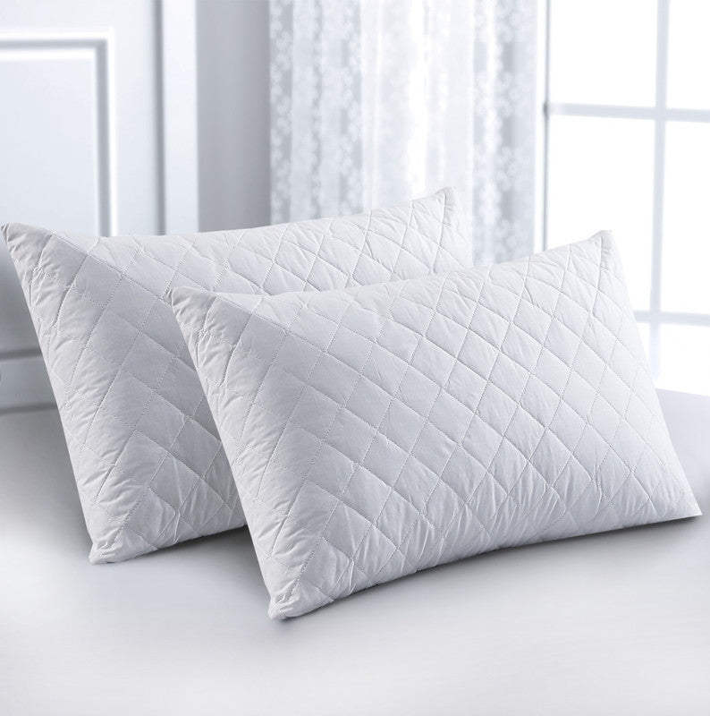 Linen Cotton Waterproof Pillow Protector (Pack of 2)
