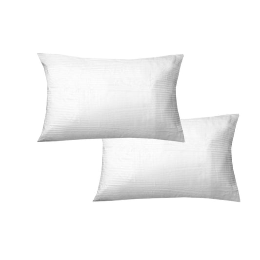 Striped Pillowcases White -600TC Pair