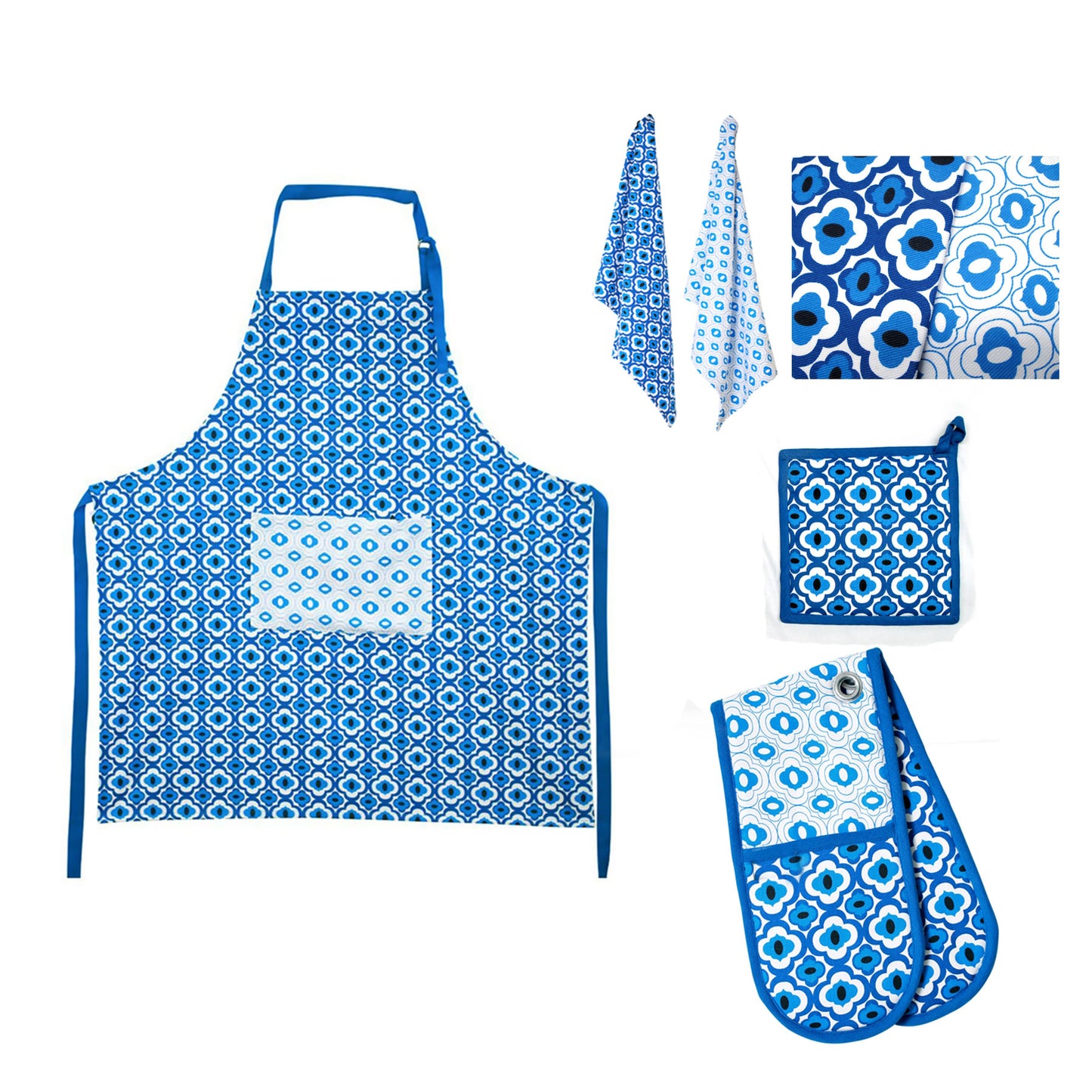 5 Pce Cotton Kitchen Set Alcazar (2 colours)